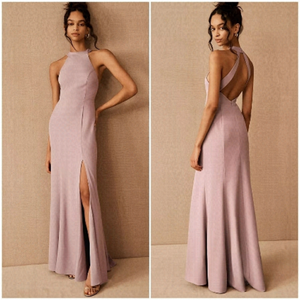 Bhldn Serephina Bridesmaid Crepe Maxi Dress in Lilac Smoke